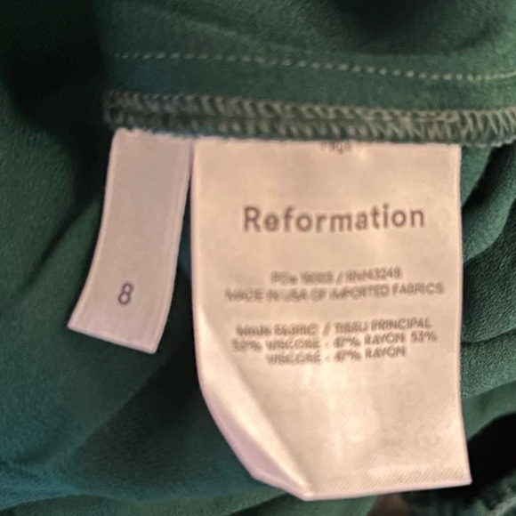 NEW Reformation Mica Dress in Green Size 8 boho midi - Picture 13 of 15